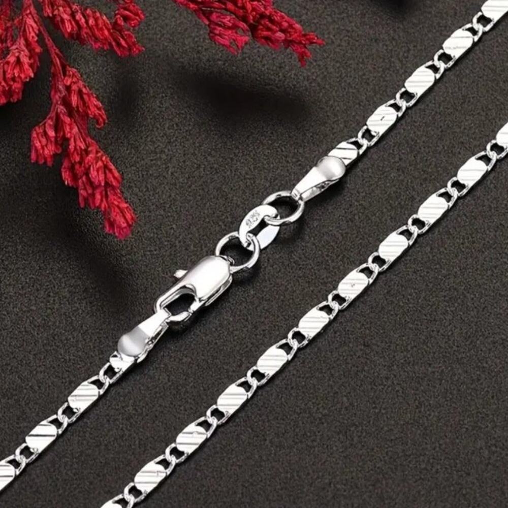 925 sterling Silver Chain Necklace Spanish Style Catholic Faith Vintage Gift